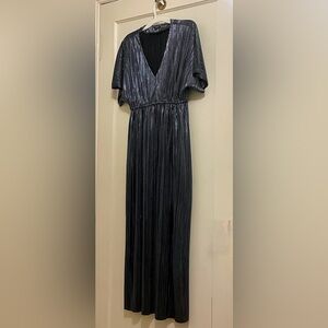 Shimmering midnight blue Pleated Dress